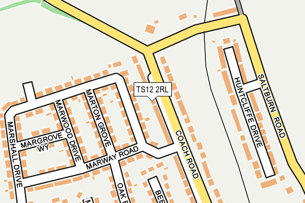 TS12 2RL map - OS OpenMap – Local (Ordnance Survey)