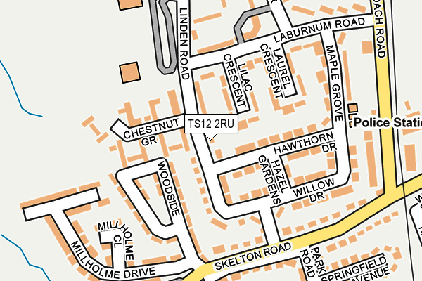 TS12 2RU map - OS OpenMap – Local (Ordnance Survey)