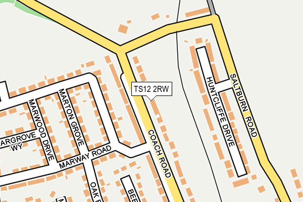 TS12 2RW map - OS OpenMap – Local (Ordnance Survey)