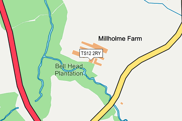 TS12 2RY map - OS OpenMap – Local (Ordnance Survey)