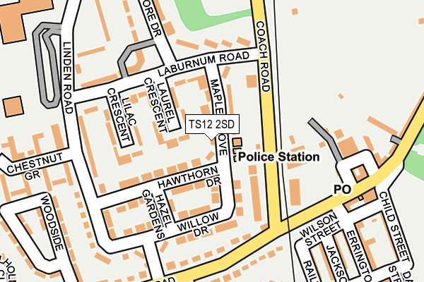 TS12 2SD map - OS OpenMap – Local (Ordnance Survey)