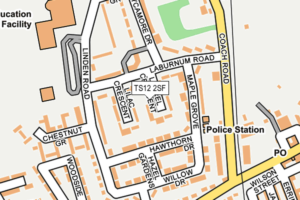 TS12 2SF map - OS OpenMap – Local (Ordnance Survey)