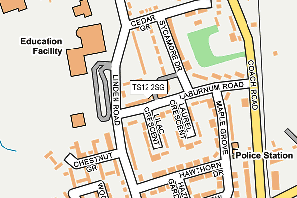 TS12 2SG map - OS OpenMap – Local (Ordnance Survey)