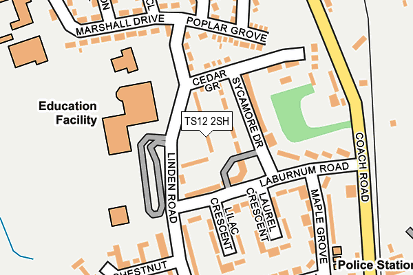 TS12 2SH map - OS OpenMap – Local (Ordnance Survey)