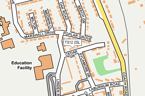 TS12 2SL map - OS OpenMap – Local (Ordnance Survey)