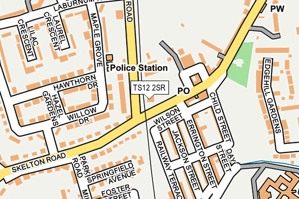 TS12 2SR map - OS OpenMap – Local (Ordnance Survey)