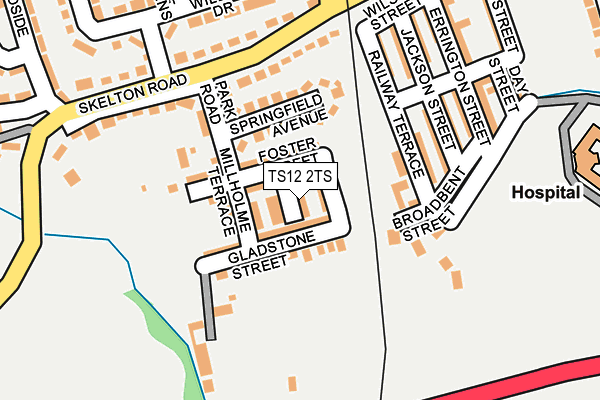 TS12 2TS map - OS OpenMap – Local (Ordnance Survey)