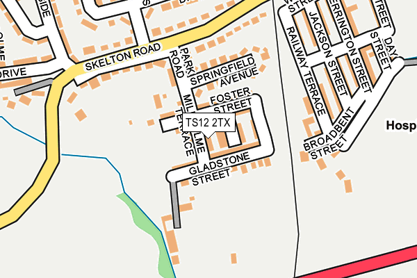 TS12 2TX map - OS OpenMap – Local (Ordnance Survey)