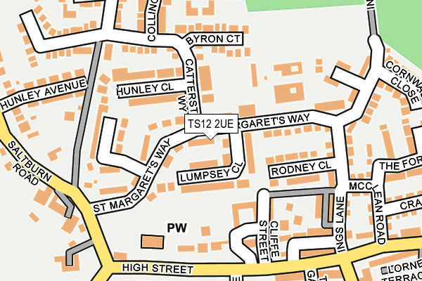 TS12 2UE map - OS OpenMap – Local (Ordnance Survey)