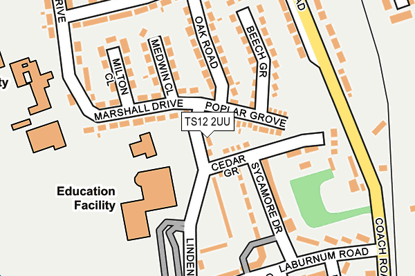 TS12 2UU map - OS OpenMap – Local (Ordnance Survey)