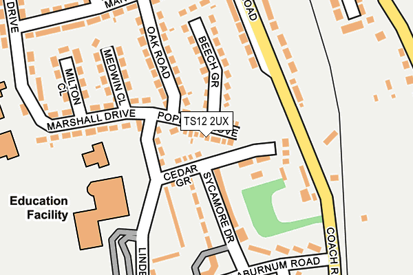 TS12 2UX map - OS OpenMap – Local (Ordnance Survey)