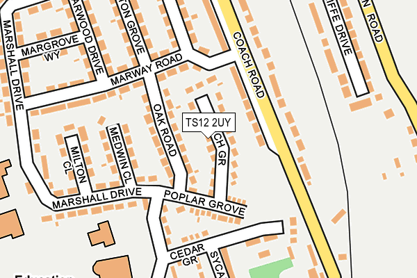 TS12 2UY map - OS OpenMap – Local (Ordnance Survey)