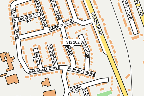TS12 2UZ map - OS OpenMap – Local (Ordnance Survey)