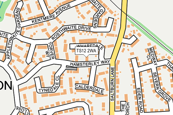 TS12 2WA map - OS OpenMap – Local (Ordnance Survey)