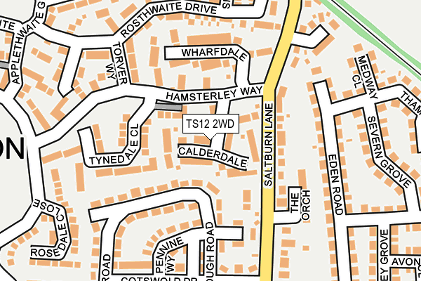 TS12 2WD map - OS OpenMap – Local (Ordnance Survey)