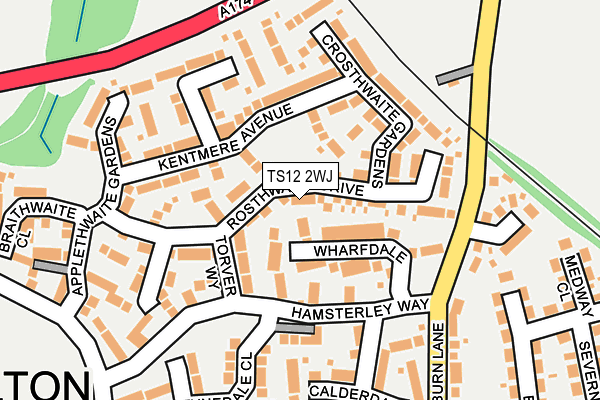 TS12 2WJ map - OS OpenMap – Local (Ordnance Survey)