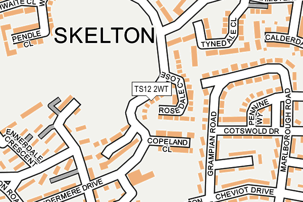 TS12 2WT map - OS OpenMap – Local (Ordnance Survey)