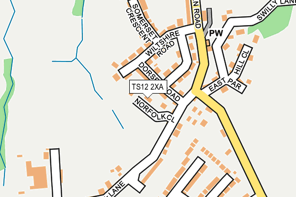 TS12 2XA map - OS OpenMap – Local (Ordnance Survey)