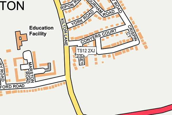 TS12 2XJ map - OS OpenMap – Local (Ordnance Survey)