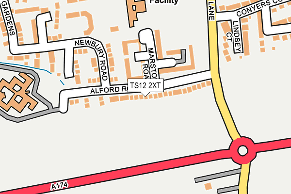 TS12 2XT map - OS OpenMap – Local (Ordnance Survey)