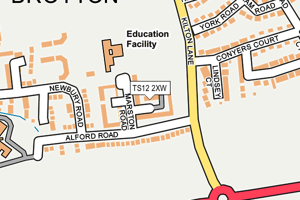 TS12 2XW map - OS OpenMap – Local (Ordnance Survey)