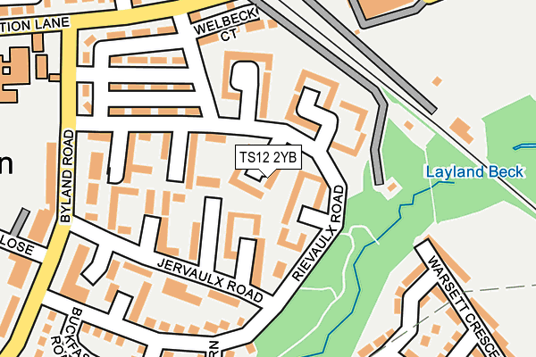 TS12 2YB map - OS OpenMap – Local (Ordnance Survey)