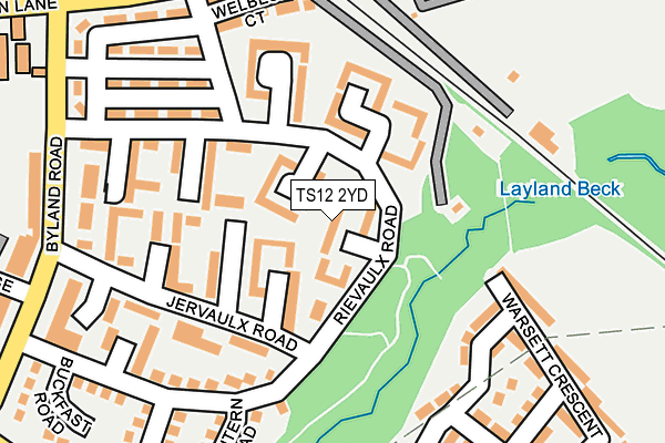 TS12 2YD map - OS OpenMap – Local (Ordnance Survey)