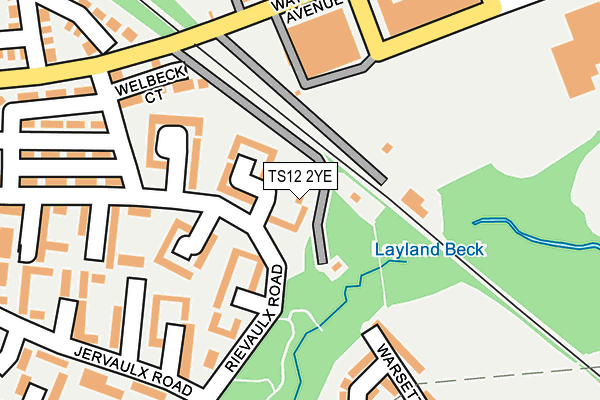 TS12 2YE map - OS OpenMap – Local (Ordnance Survey)