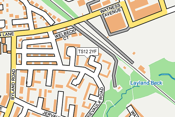 TS12 2YF map - OS OpenMap – Local (Ordnance Survey)