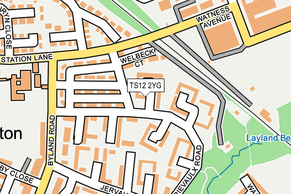 TS12 2YG map - OS OpenMap – Local (Ordnance Survey)