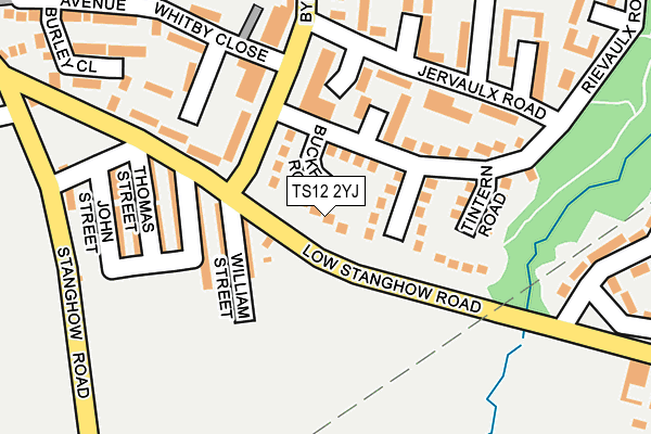 TS12 2YJ map - OS OpenMap – Local (Ordnance Survey)