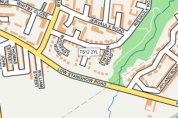 TS12 2YL map - OS OpenMap – Local (Ordnance Survey)