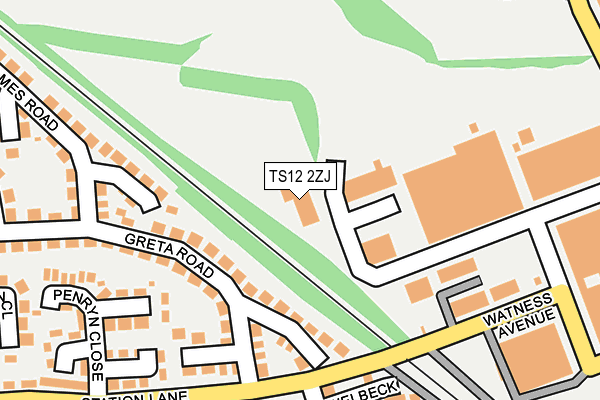 TS12 2ZJ map - OS OpenMap – Local (Ordnance Survey)