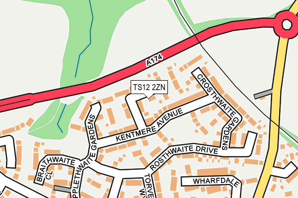 TS12 2ZN map - OS OpenMap – Local (Ordnance Survey)