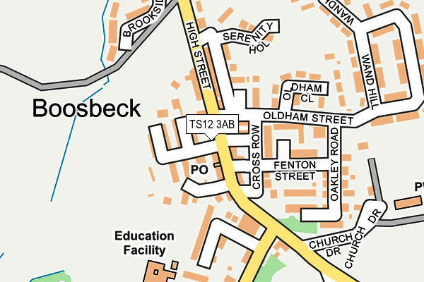 TS12 3AB map - OS OpenMap – Local (Ordnance Survey)