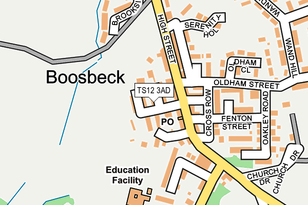 TS12 3AD map - OS OpenMap – Local (Ordnance Survey)