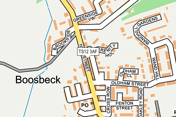 TS12 3AF map - OS OpenMap – Local (Ordnance Survey)