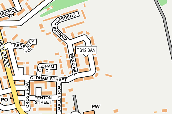 TS12 3AN map - OS OpenMap – Local (Ordnance Survey)