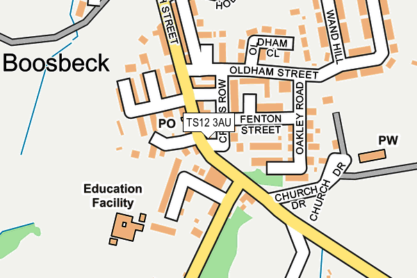 TS12 3AU map - OS OpenMap – Local (Ordnance Survey)