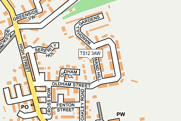 TS12 3AW map - OS OpenMap – Local (Ordnance Survey)
