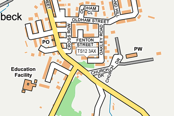 TS12 3AX map - OS OpenMap – Local (Ordnance Survey)