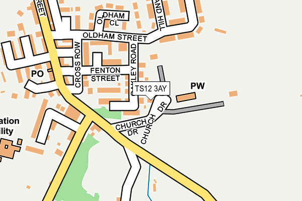 TS12 3AY map - OS OpenMap – Local (Ordnance Survey)