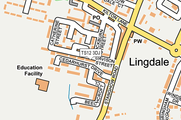 TS12 3DJ map - OS OpenMap – Local (Ordnance Survey)