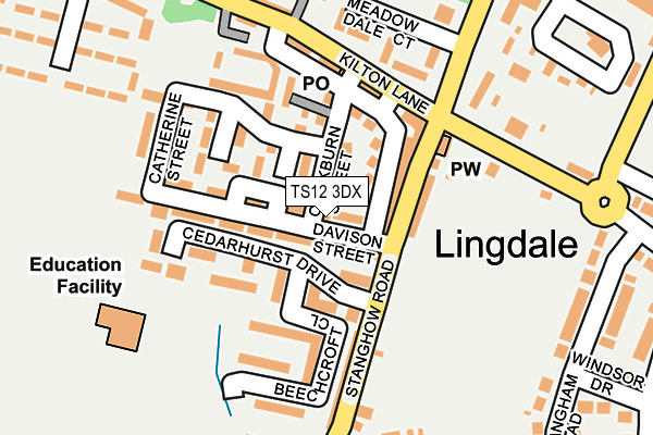 TS12 3DX map - OS OpenMap – Local (Ordnance Survey)