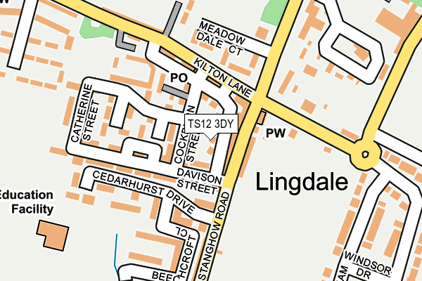 TS12 3DY map - OS OpenMap – Local (Ordnance Survey)