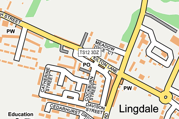 TS12 3DZ map - OS OpenMap – Local (Ordnance Survey)