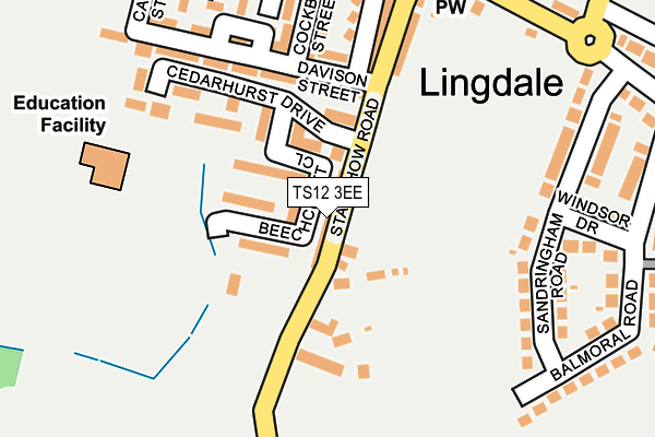 TS12 3EE map - OS OpenMap – Local (Ordnance Survey)