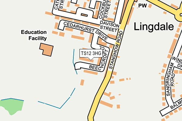 TS12 3HG map - OS OpenMap – Local (Ordnance Survey)