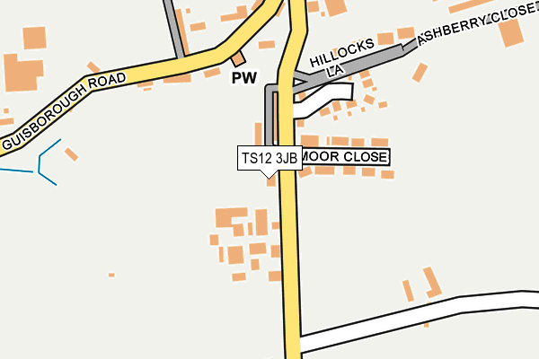 TS12 3JB map - OS OpenMap – Local (Ordnance Survey)