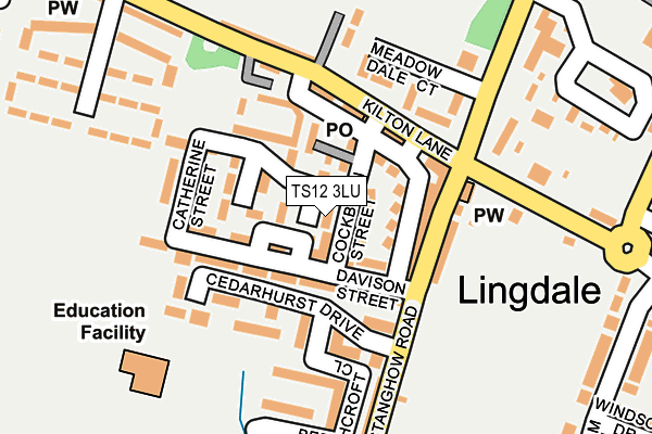 TS12 3LU map - OS OpenMap – Local (Ordnance Survey)